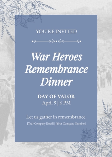 Free Day of Valor Invitation Card Template to Edit Online