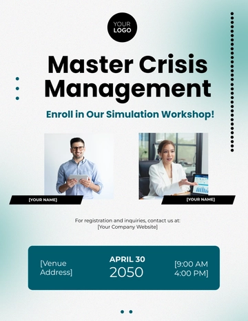 Free Crisis Management Simulation Workshop Flyer Template to Edit Online