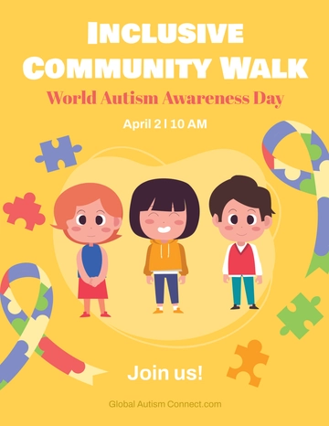 Free World Autism Awareness Day Flyer Template to Edit Online
