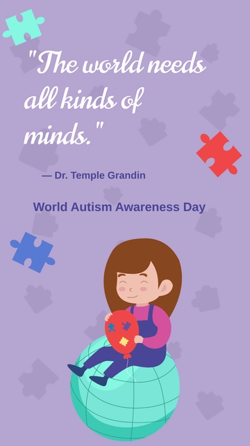 Free World Autism Awareness Day Quote Template to Edit Online