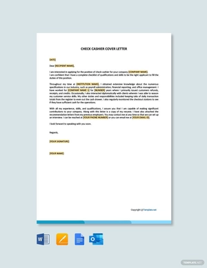 Check Cashier Cover Letter Template