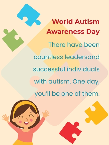 Free World Autism Awareness Day  Threads Post Template to Edit Online