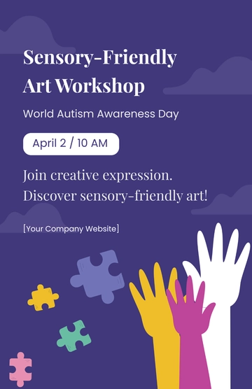 Free World Autism Awareness Day Poster Template to Edit Online