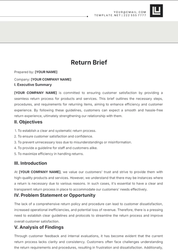 Free Return Brief Format Template to Edit Online