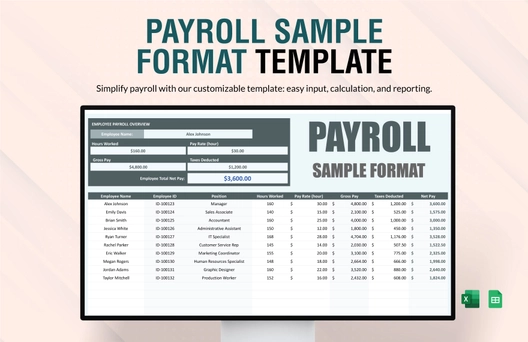 Payroll Sample Format Template