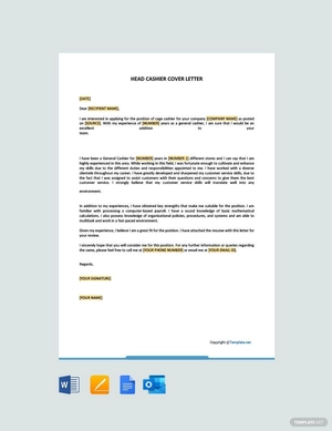General Cashier Cover Letter