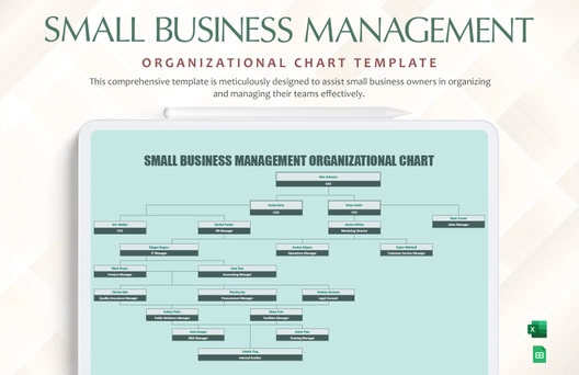 Small Business Management Organizational Chart Template