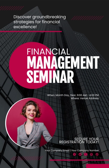 Free Financial Management Seminar Poster Template to Edit Online