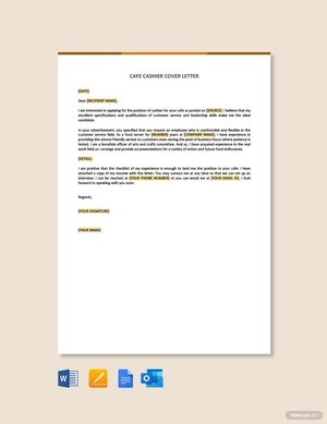 Cafe Cashier Cover Letter Template