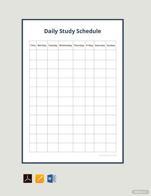 Daily Study Schedule Template