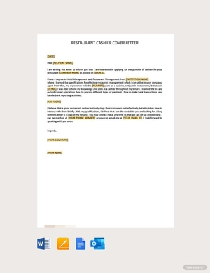 Restaurant Cashier Cover Letter