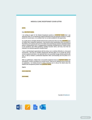 Medical Clinic Receptionist Cover Letter