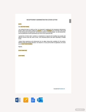 Receptionist Administrator Cover Letter