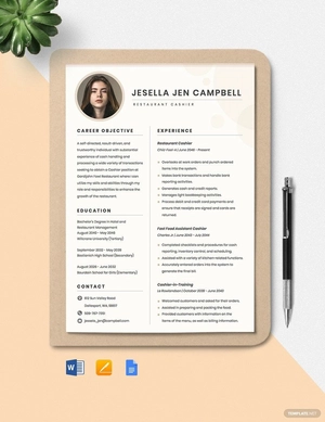 Restaurant Cashier Resume