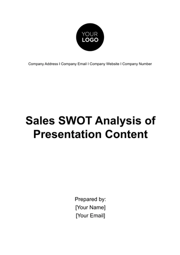 Free Sales SWOT Analysis of Presentation Content Template to Edit Online