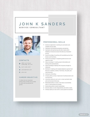 Service Consultant Resume