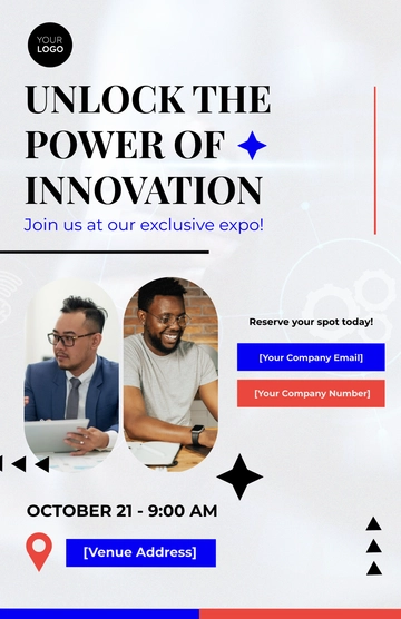 Free Administrative Technology Solutions Expo Poster Template to Edit Online