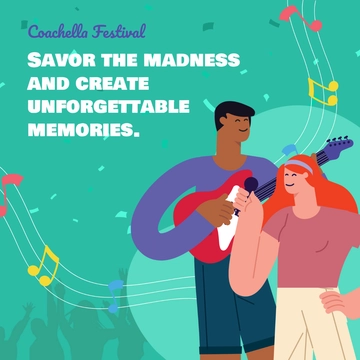 Free Coachella Festival WhatsApp Post Template to Edit Online
