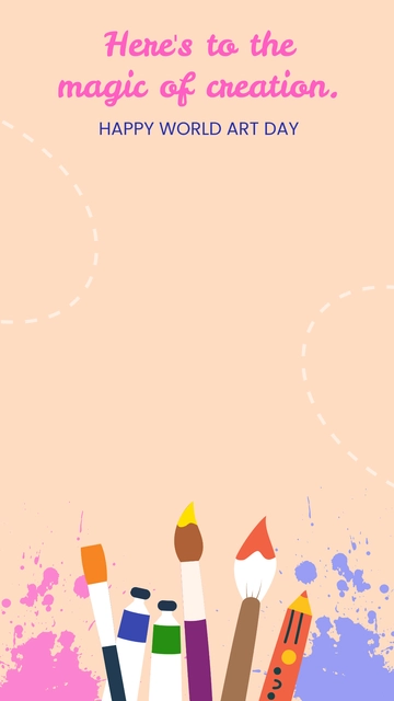 Free World Art Day Snapchat Geofilter Template to Edit Online