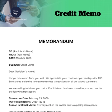 Free Credit Memo to Edit Online