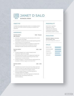 Business Admin Resume