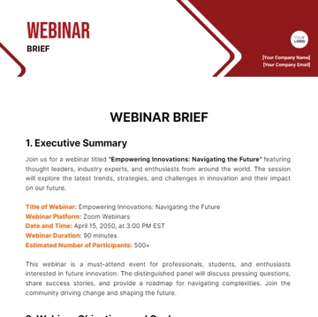 Free Webinar Brief Template to Edit Online Free Webinar Brief Template to Edit Online