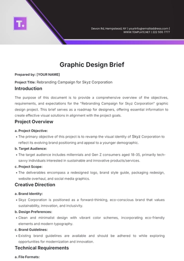 Free Graphic Design Brief Template to Edit Online