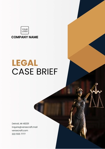 Free Legal Case Brief Template to Edit Online