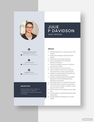Sales Advisor Resume