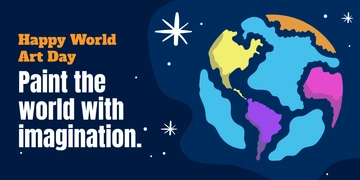 Free World Art Day X Post Template to Edit Online