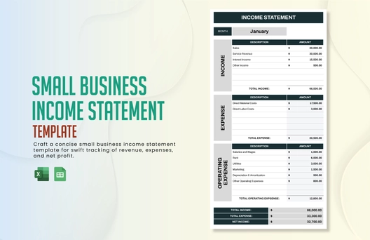 Small Business Income Statement Template