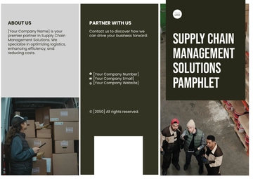 Free Supply Chain Management Solutions Pamphlet Template to Edit Online