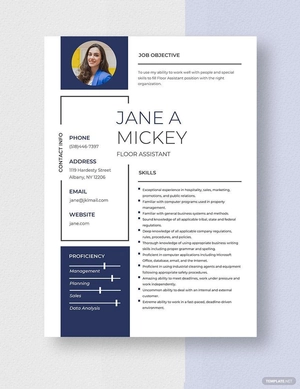 Floor Assistant Resume