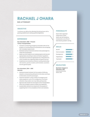 Bus Attendant Resume