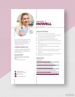 Food Broker Resume