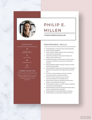 Floor Covering Installer Resume