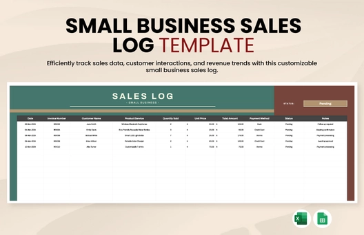 Small Business Sales Log Template