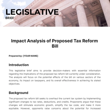 Free Legislative Brief Template to Edit Online