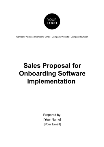 Free Sales Proposal for Onboarding Software Implementation Template to Edit Online