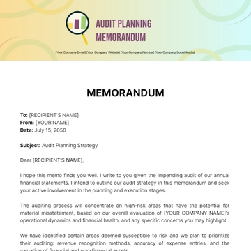 Free Audit Planning Memorandum to Edit Online