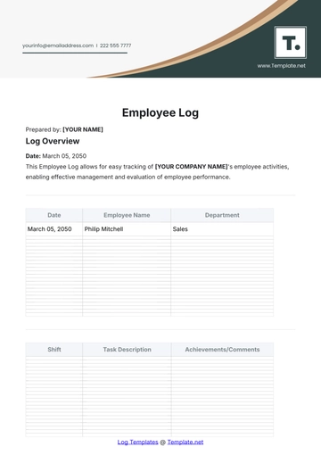 Free Employee Log Template to Edit Online