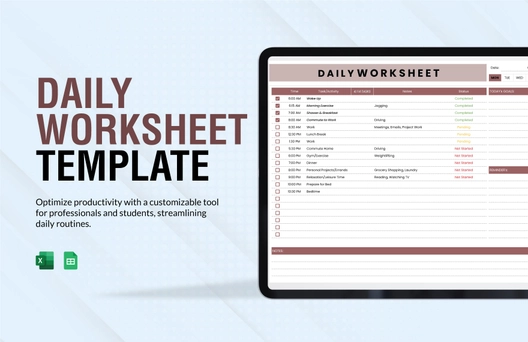 Daily Worksheet Template