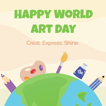 Free World Art Day Facebook Post Template to Edit Online