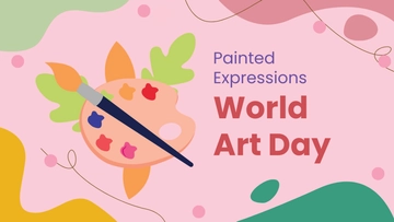 Free World Art Day Youtube Thumbnail Template to Edit Online