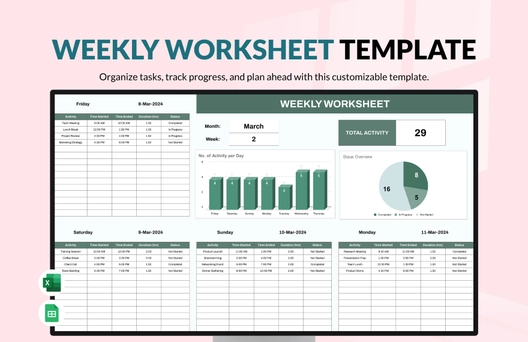 Weekly Worksheet Template