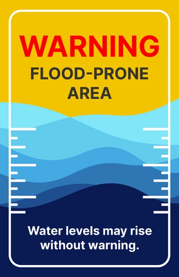 Free Flood Warning Poster Template to Edit Online
