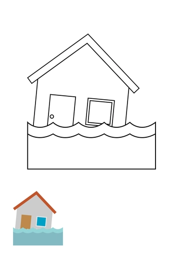 Free Flood Coloring Page Template to Edit Online