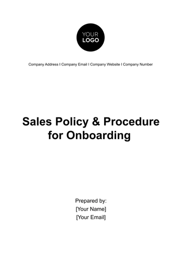 Free Sales Policy & Procedure for Onboarding Template to Edit Online