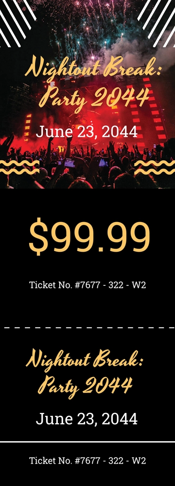 Free Party Admission Ticket Template to Edit Online