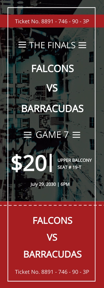 Free Sports Event Ticket Template to Edit Online